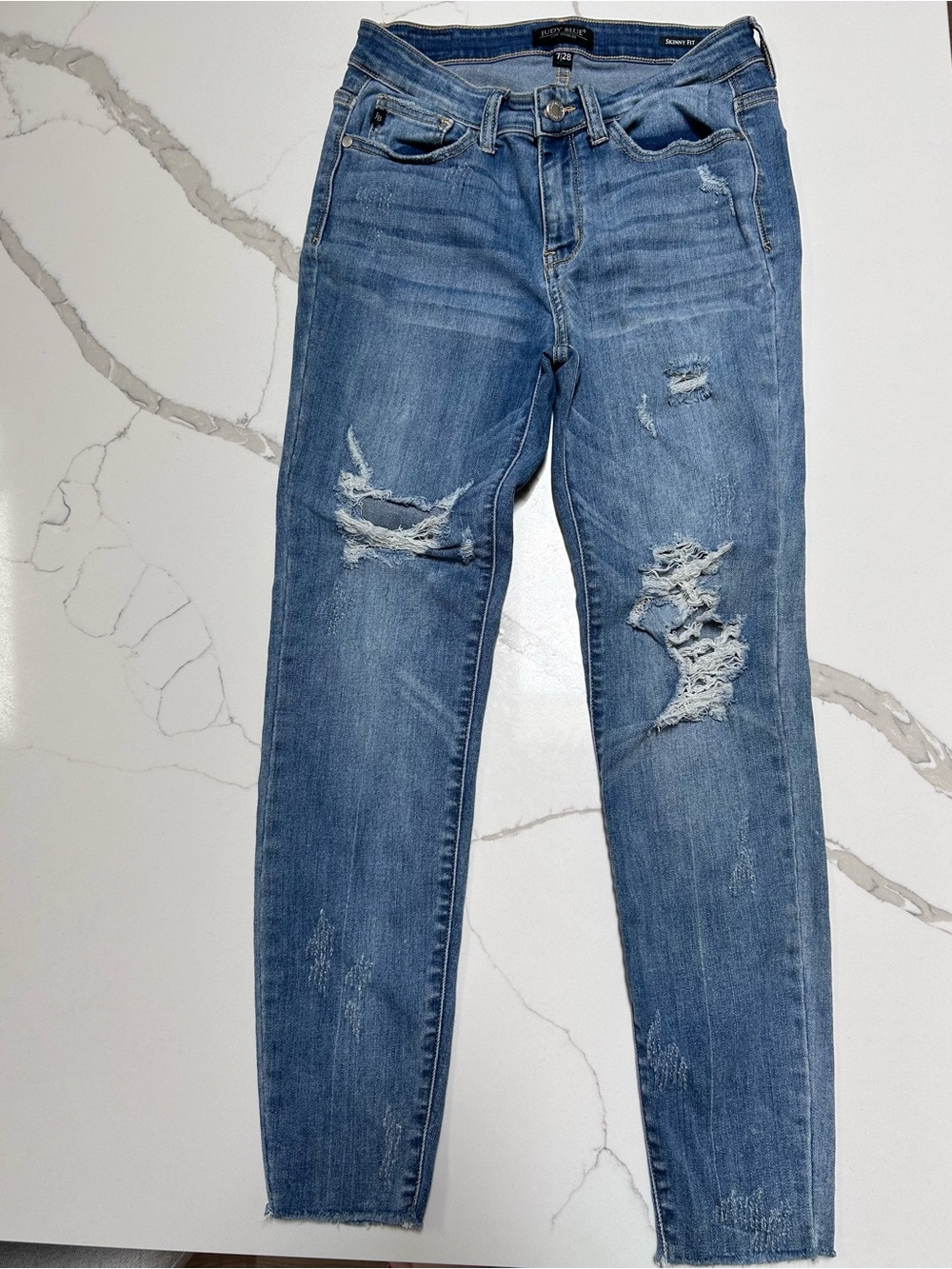 Judy Blue Distressed skinny cut jeans denim size 7/28